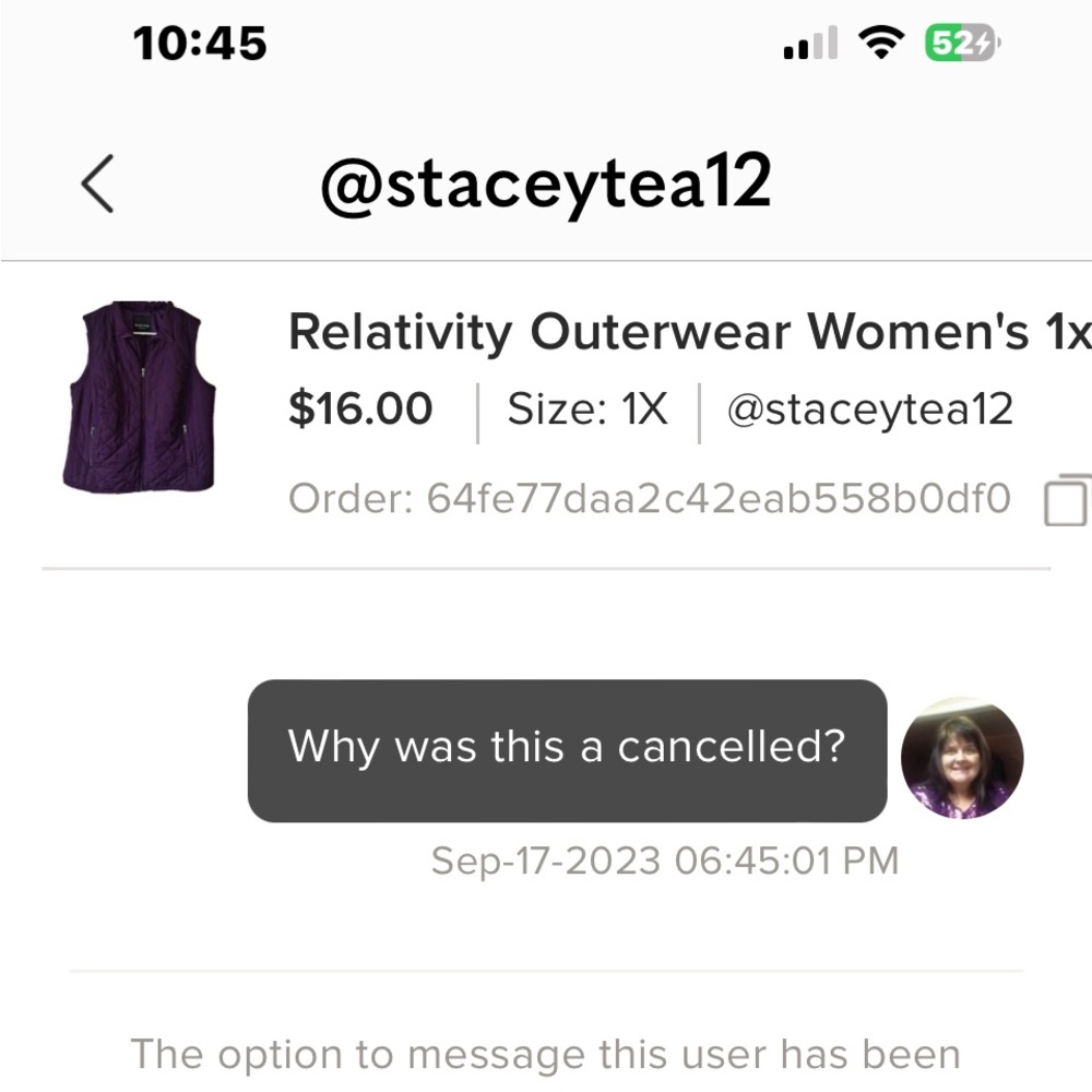 Why can’t a seller tell you why they cancel an order. No explanation